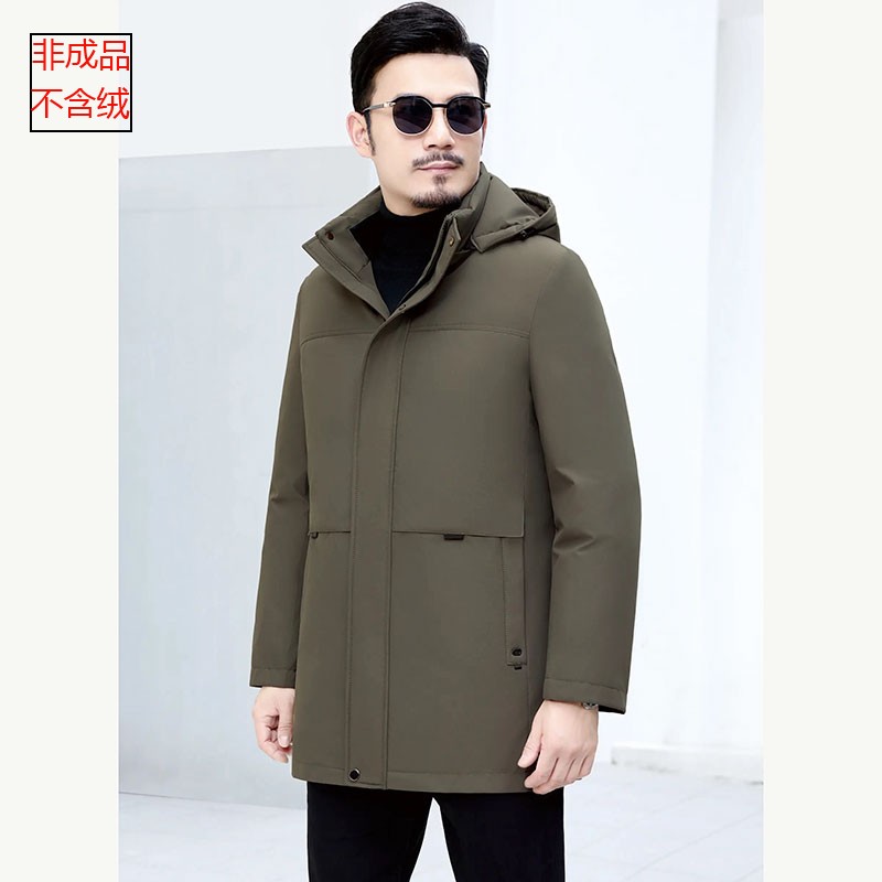 2025新款917男中长羽绒服九半成品6层脱卸派克冬衣皮壳翻新定做