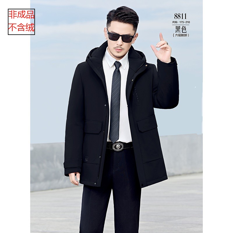 2025新款8811男一手羽绒服九半成品冬脱卸派克服衣皮衣壳翻新定做