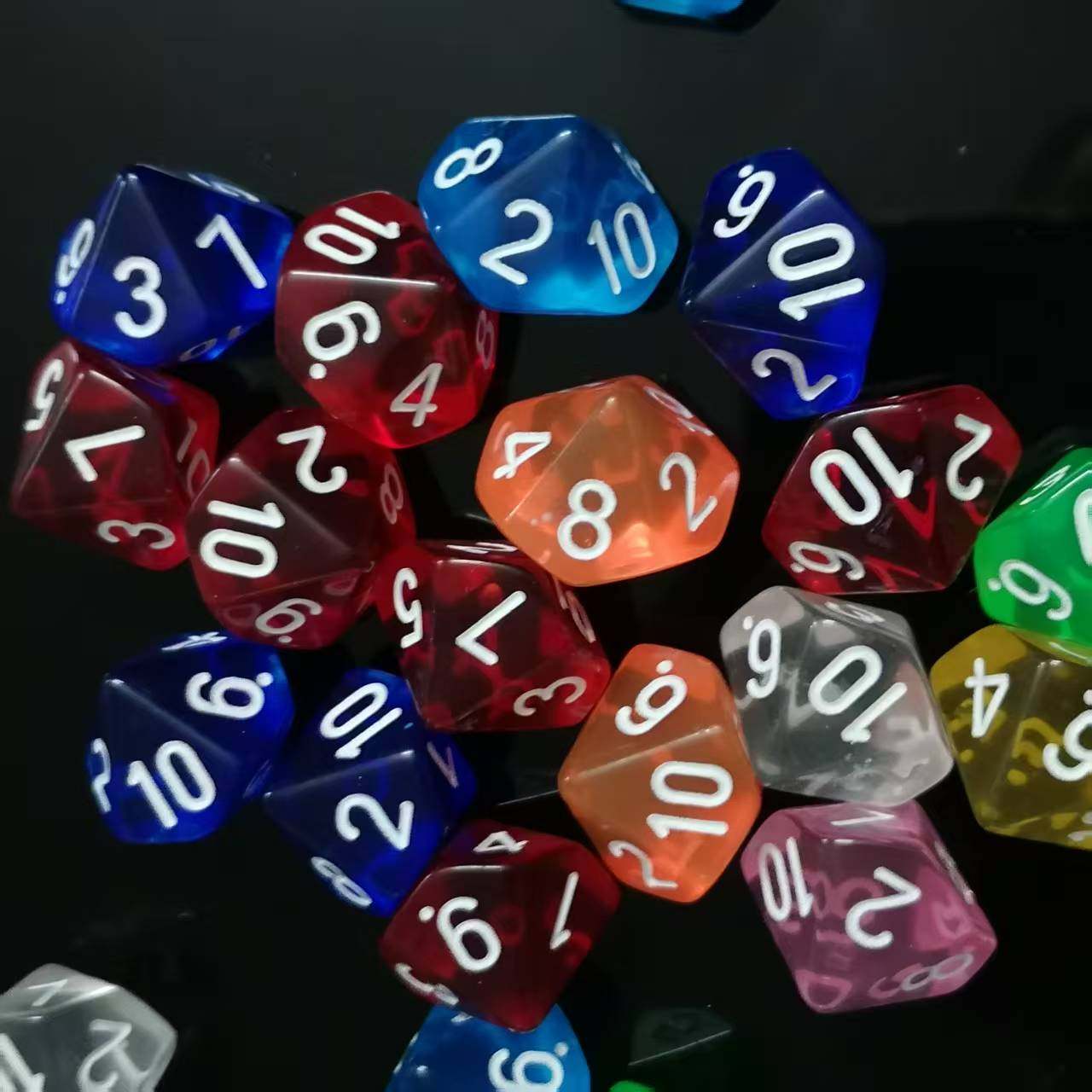 骰子数字12345678910彩色十面