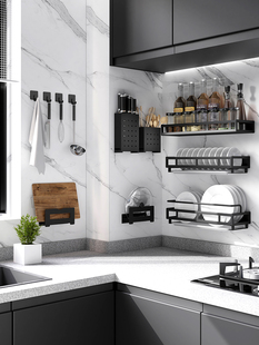 刀架置物架壁挂式免打孔菜板架砧板架厨房收纳架用品筷笼刀架一体