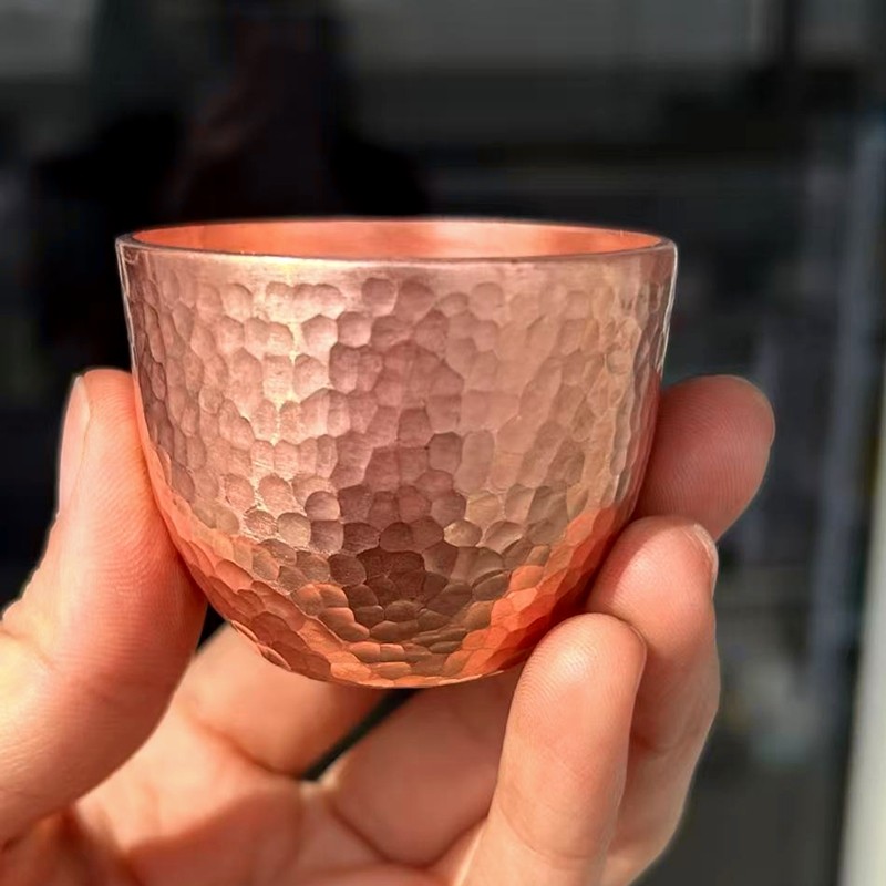 纯手工锤打中式精品水杯罐罐茶铜杯功夫茶杯茶具茶道小铜杯酒盅