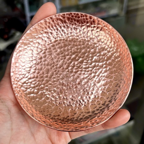 10cm纯手工锻打紫铜茶托杯垫