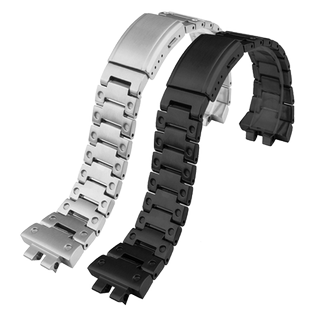 适配卡西欧表带G-SHOCK银砖GMW-B5000系列实芯精钢手表表带配件男