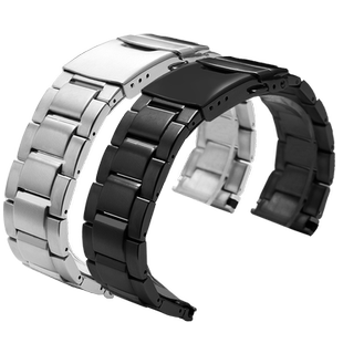 适用精工SEIKO手表带钢带5号水鬼潜水罐头鲍鱼精钢手表带男士22mm