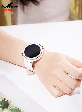 卡特文适配华为GT5/GT4表带新款gt5pro女士白色系列真皮表带41mm