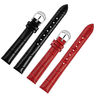 适配卡西欧小方表LTP-V007/004小红表LTP-1208女士牛皮真皮手表带