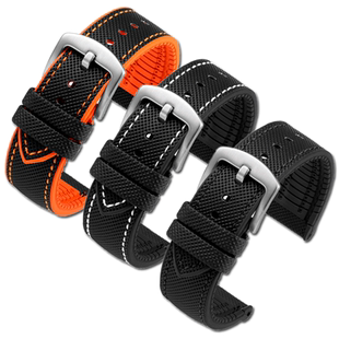 适配卡西欧EFR-303L/303D EQB-501 EFS-S500男橡胶手表带配件22mm