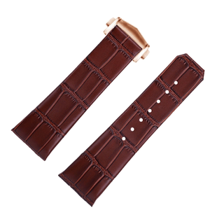 适配Omega欧米茄星座双鹰/曼哈顿系列凹口男真皮手表带配件23 25m