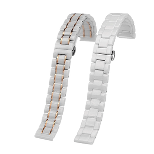 适用飞亚达四叶草LA8262系列格雅铁达时陶瓷手表带蝴蝶扣14 16mm