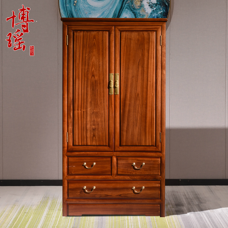 实木大衣柜全樟木衣橱新中式禅意双门衣柜实木古典衣柜卧室储物柜