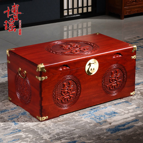 香樟木箱子婚嫁仿古结婚嫁妆箱