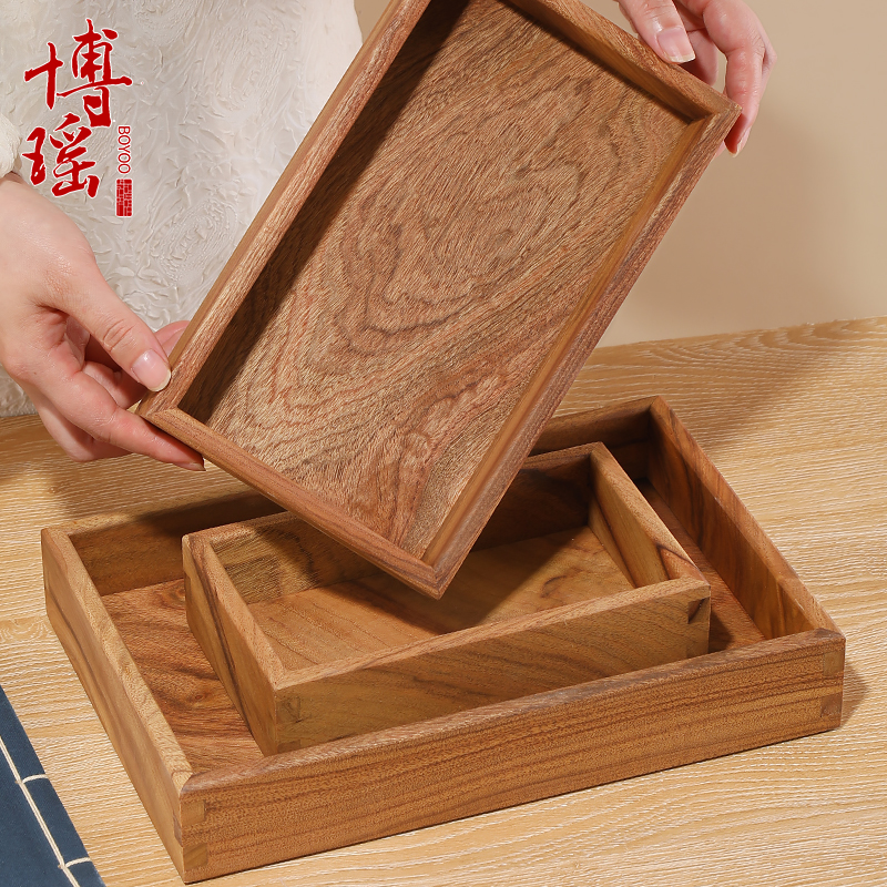 香樟木老料复古木盒子大号收纳箱储物托盘桌面木质收纳盒实木箱子