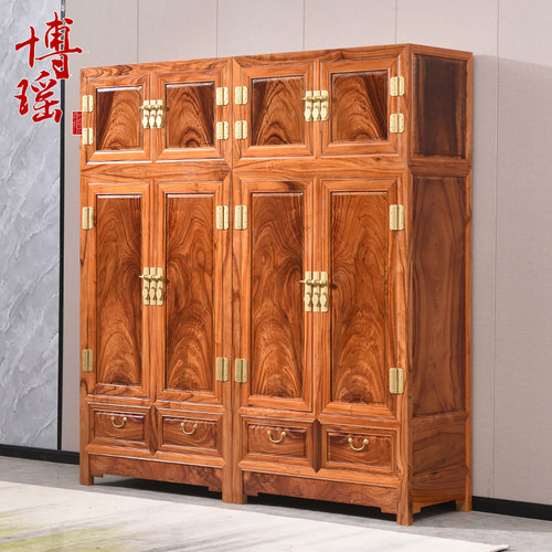 老樟木顶箱柜香樟木仿古中式衣橱