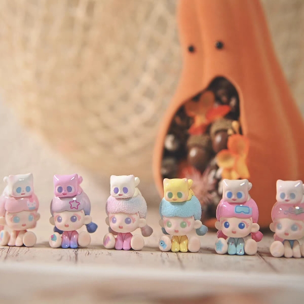 正版倒倒pitty和小猫的一天系列萌粒盲盒潮玩手办可爱摆件礼物女