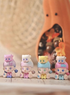 正版倒倒pitty和小猫的一天系列萌粒盲盒潮玩手办可爱摆件礼物女