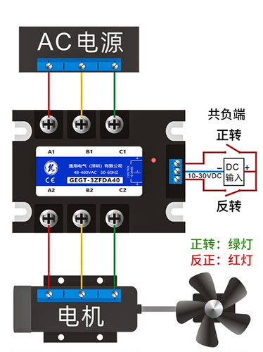 三相40固态继电器220V电机正反转10A25A40A模块380V直流控交流60A