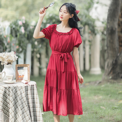 Big photo French gentle temperament lace collar dress