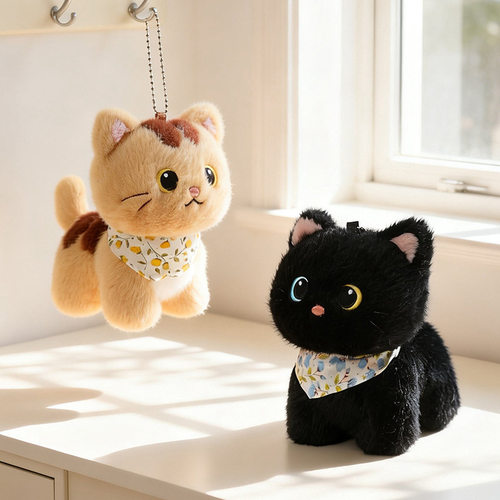 可爱围兜喵星人毛绒玩偶呆萌三花猫布偶猫公仔挂件布娃娃儿童礼物