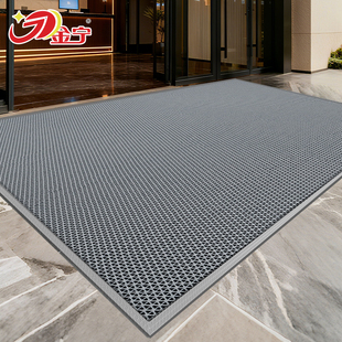 金宁2025年新款定制压边压字进门防滑垫疏水镂空PVC隔水除尘地垫
