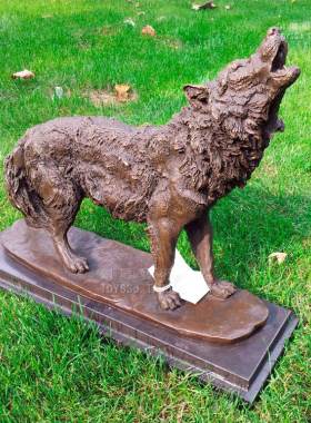 啸狼动物铜雕塑工艺品酒店宾馆花园草坪庭院摆件家居饰品商务礼品