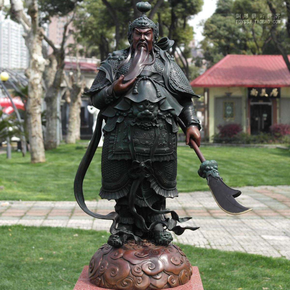 关公铜像关公关羽摆件伽蓝武财神纯铜关公雕塑佛像大号