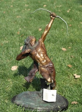 印第安纯手工美式风人物桌面摆件