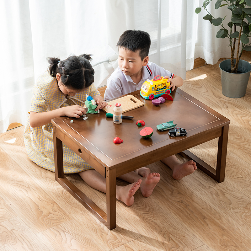 日式飘窗小桌子卧室坐地t榻榻米实木小茶几窗台矮桌卧室坐地竹炕