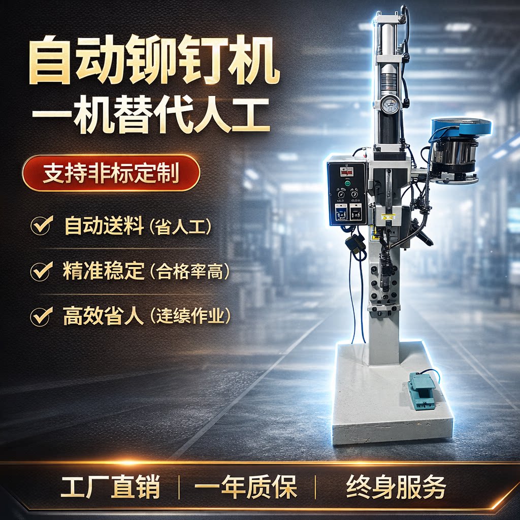 空心钉铆接翻边气液增压缸铆钉机自动送料电动铆钉机半自动鸡眼钉
