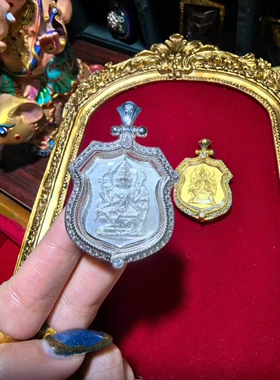 泰国佛牌正品 龙婆禅南 马哈希拉 大法会版双面四面 吊坠 项链