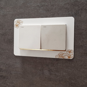 包邮 亚克力双联开关保护套边框装 饰贴轻奢开关墙贴画家用现代简约