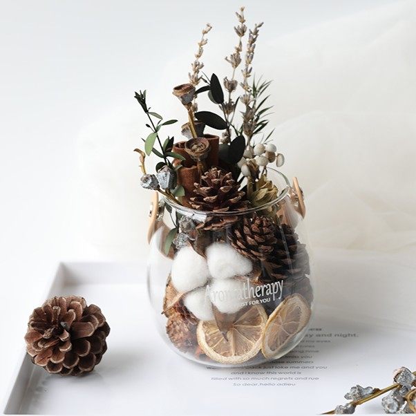 肉桂卷干花盒松果羊齿叶柠檬片干果蜡烛肉桂香薰DIY材料居家摆件,家居饰品,香薰摆件,淘宝优惠券,粉丝福利购,淘宝优惠卷