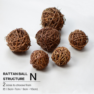【藤编藤球】圣诞文艺复古森系橱窗装饰藤球天然藤球挂饰婚礼布置