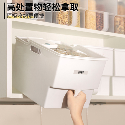 聚可爱厨房顶柜带把手收纳盒