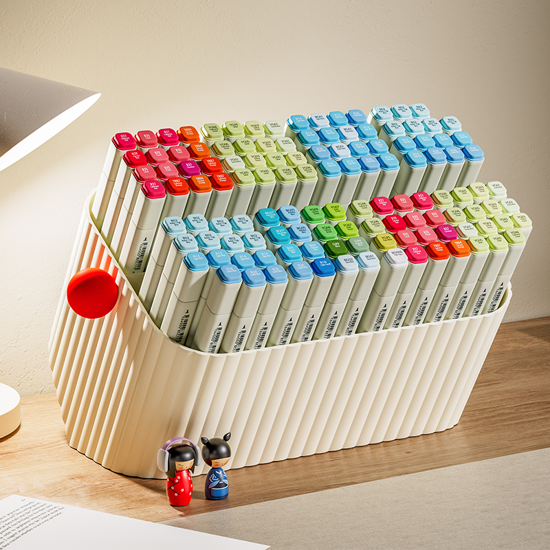 聚可爱分隔收纳笔筒多功能大容量