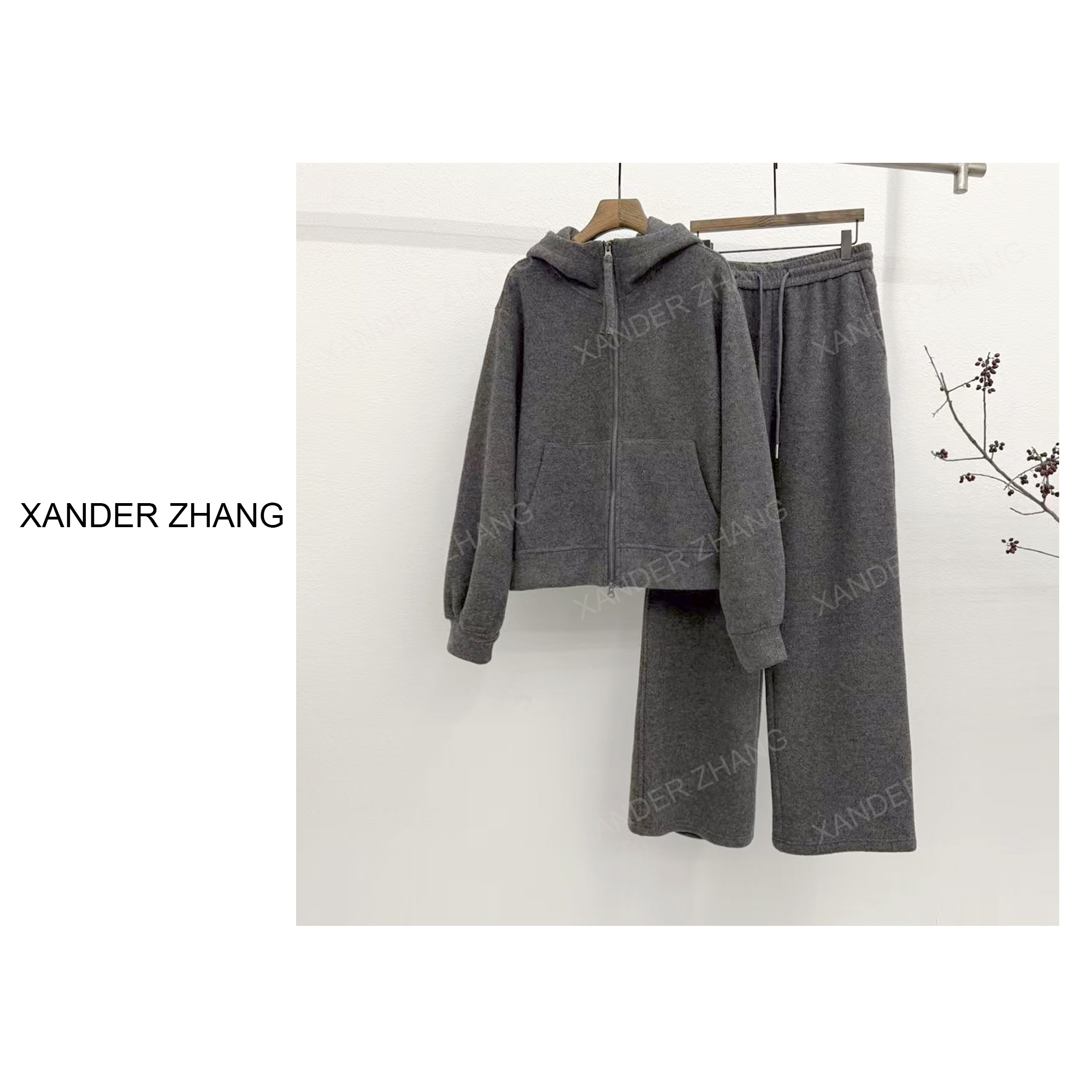 巨显瘦极简高级感连帽卫衣套装YBTZ1J924百搭运动时尚减龄