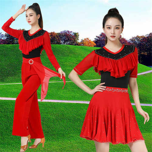 拉丁舞服交谊国标烫钻时尚上衣