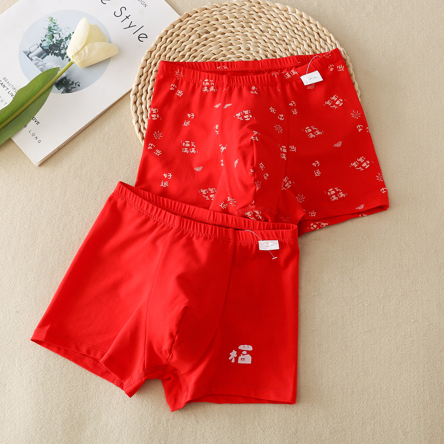 卡布丢丢儿童内裤男孩红色