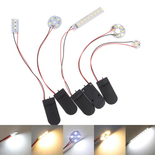 Diy纽扣灯珠led贴片灯迷你手工装饰灯带电池3-5V