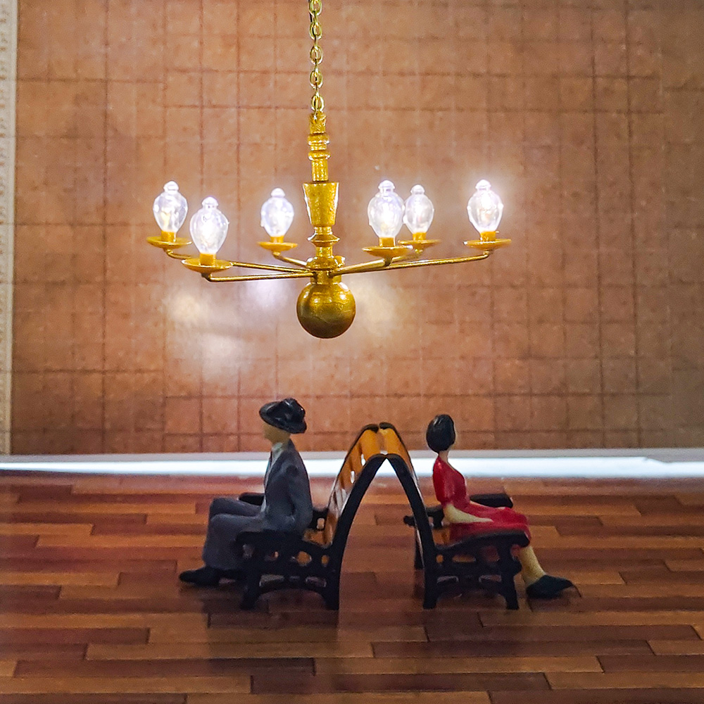 沙盘建筑材料 吊灯模型 室内迷你led灯 微景观摆件六头