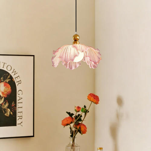 法式奶油风花瓣创意玄关吊灯