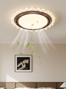 静音隐形无叶风扇灯2026新款卧室吸顶灯护眼全光谱主卧餐厅风扇灯