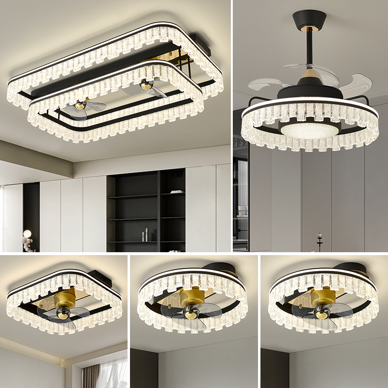 风扇灯2025新款客厅吸顶灯意式现代简约大气轻奢吊扇餐厅卧室主灯