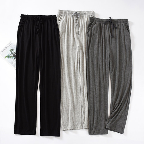 莫代尔睡裤春秋纯棉加肥大码