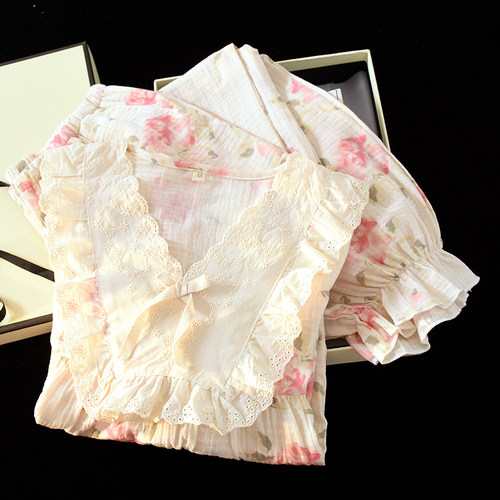 睡衣女春秋款2024新款小个子纯棉