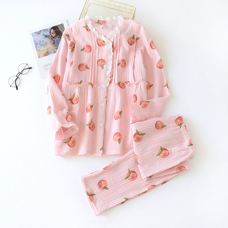 산후 의류 순면 거즈 잠옷 봄 가을 여름 얇은 모유 수유 산후 산모 느슨한 조절 간호 복