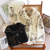 睡衣大码 情侣宽松男家居服套装 女胖mm冬季 珊瑚绒加绒加厚2025新款