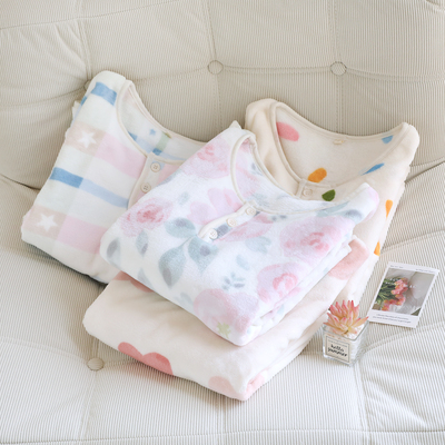 单件上衣睡衣女冬季珊瑚绒加绒加厚长袖2025新款法兰绒套头家居服