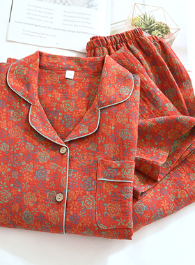 睡衣女春秋红色本命年2025新款春秋夏季长袖套装胖mm加大码家居服