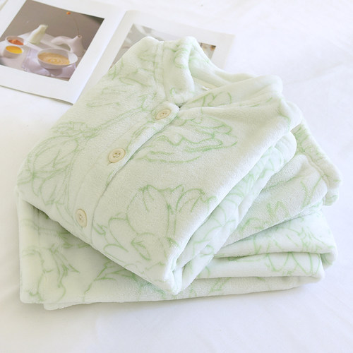 珊瑚绒睡衣冬季女加绒加厚保暖套装立领秋冬天2025新款大码家居服