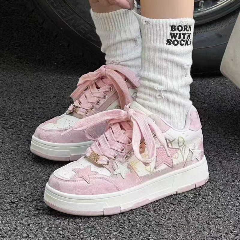MG厚底松糕星星小白鞋